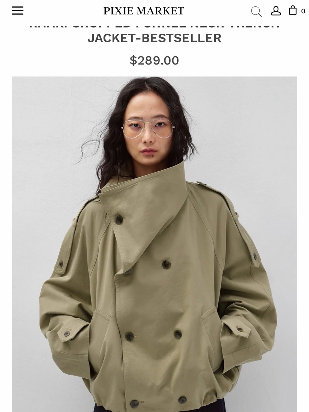 Oversized Double-Breasted Olive Green Jacket